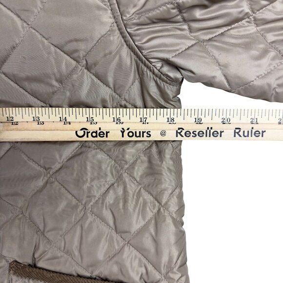 Vintage Gap Jacket Women XS Beige Quilted Corduroy Collar Snap Buttons - Picture 8 of 10